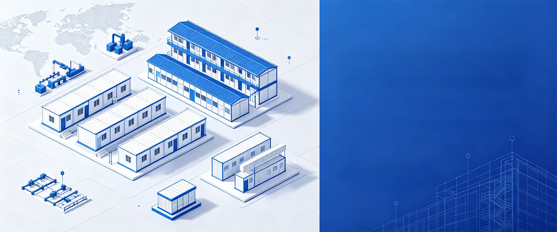 Baoshida modular building systems and production workflow illustration